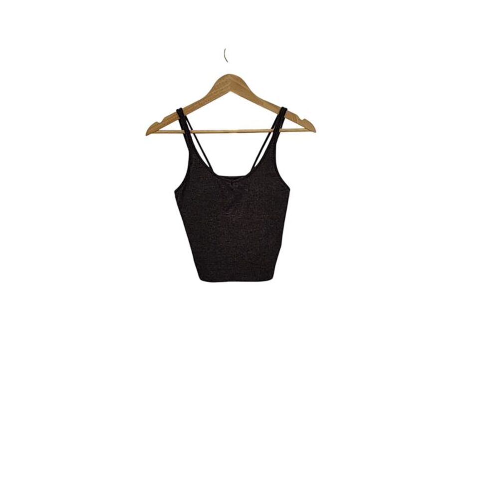 Quince Women Ultra-Soft Strappy Cropped Tank Gray S